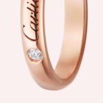 Pre-Owned Cartier C de Cartier Wedding Band in 18K Rose Gold with Diamond – 3 mm - Image 2