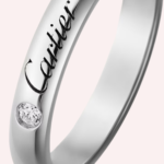 Pre-Owned Cartier C de Cartier Wedding Band in Platinum with Diamond – 3 mm - Image 2