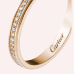 Pre-Owned Cartier d'Amour Pavé Wedding Band in 18K Rose Gold with Diamonds – 2.3 mm - Image 2