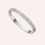 Pre-Owned Cartier LOVE Classic Model Bracelet in White Gold with 4 Diamonds - Image 3