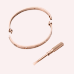 Pre-Owned Cartier LOVE Small Model Bracelet in Rose Gold with 6 Diamonds - Image 3