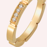Pre-Owned Cartier Maillon Panthère Half-Paved Wedding Band in 18K Yellow Gold with Diamonds - Image 3
