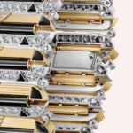Pre-Owned Cartier Géométrie & Contrastes Onyx Pavé Bracelet in 18K White Gold and Yellow Gold with Diamonds - Image 4
