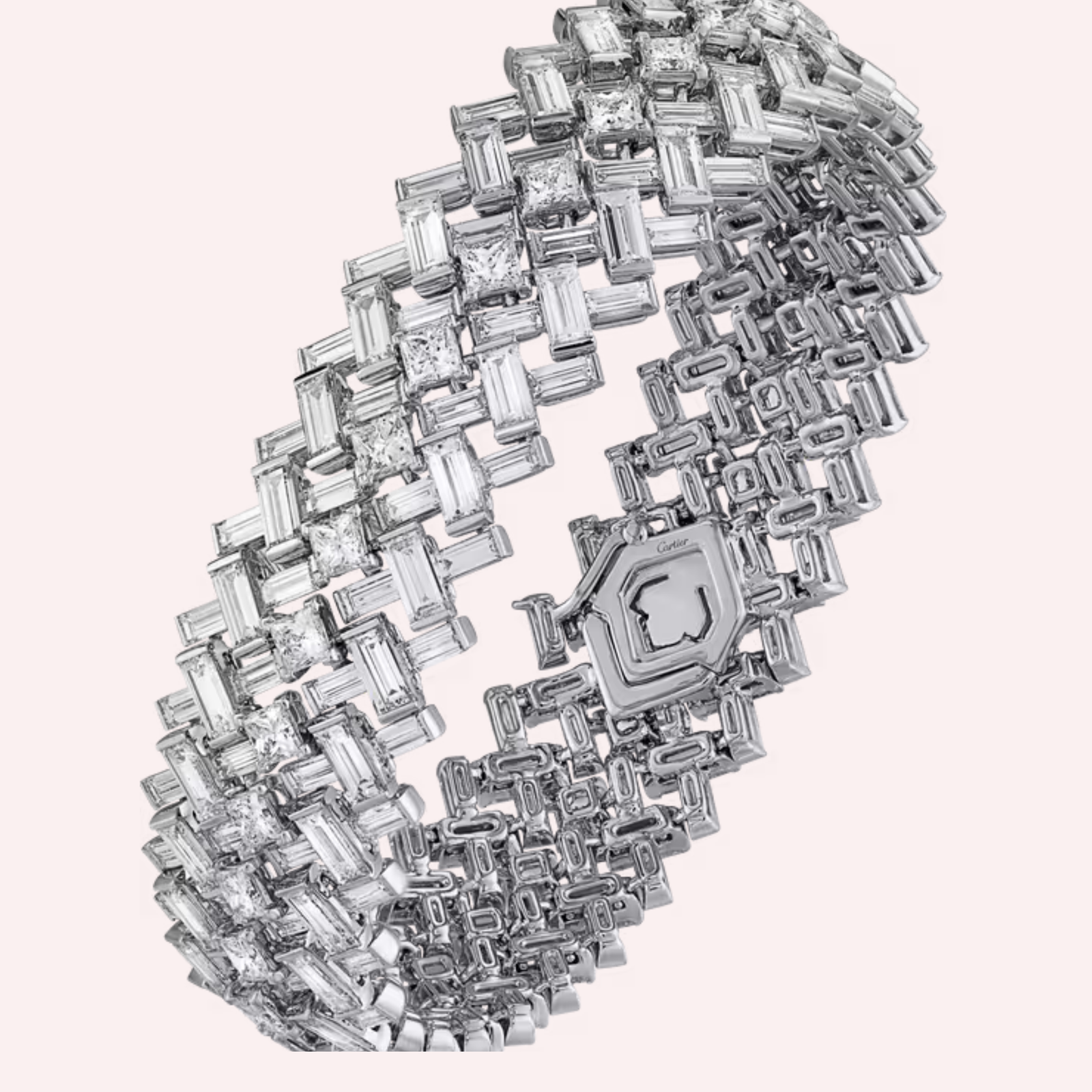 Pre-Owned Reflection de Cartier Bracelet in White Gold with Baguette- and Princess-Cut Diamonds Pre-Owned Reflection de Cartier Bracelet in White Gold with Baguette- and Princess-Cut Diamonds