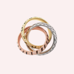 Pre-Owned Cartier Trinity Lacquer Pavé Ring in White, Rose, and Yellow Gold - Image 3