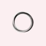 Pre-Owned Cartier Trinity Ceramic Small Model Half-Pavé Ring in White Gold and Black Ceramic - Image 2