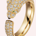 Pre-Owned Panthère de Cartier Small Model Pavé Diamond Ring in 18K Yellow Gold - Image 2