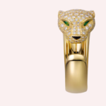 Pre-Owned Panthère de Cartier Medium Model Half-Pavé Diamond Ring in 18K Yellow Gold - Image 2