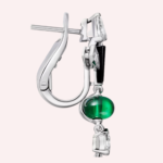 Pre-Owned Cartier En Équilibre Pavé Earrings in White Gold with Emeralds, Diamonds, and Onyx - Image 4