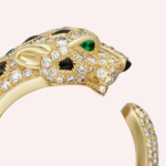 Pre-Owned Panthère de Cartier Medium Model Half-Pavé Diamond Ring in 18K Yellow Gold - Image 2
