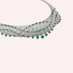 Pre-Owned Cartier Le Voyage Recommencé Pavé Necklace in White Gold with Cabochon-Cut Emeralds and Diamonds - Image 4