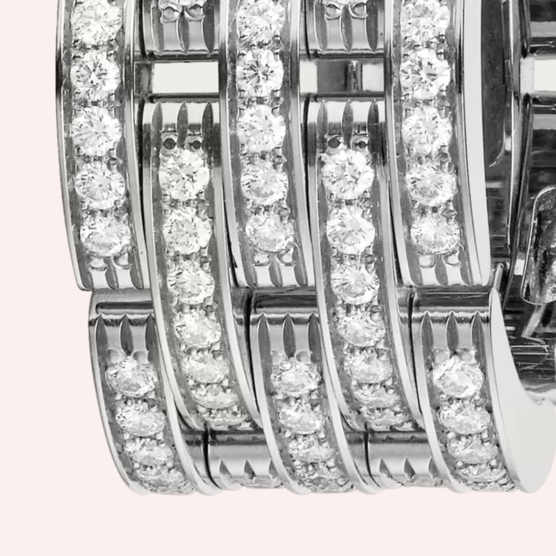 Pre-Owned Cartier Maillon Panthère Five-Row Pavé Ring with Diamonds