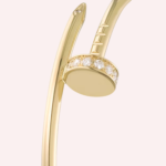 Pre-Owned Cartier Juste un Clou Large Hoop Earrings with Diamonds in 18K Yellow Gold - Image 2