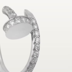 Pre-Owned Cartier Juste un Clou Small Pavé Hoop Earrings with Diamonds in 18K White Gold - Image 2