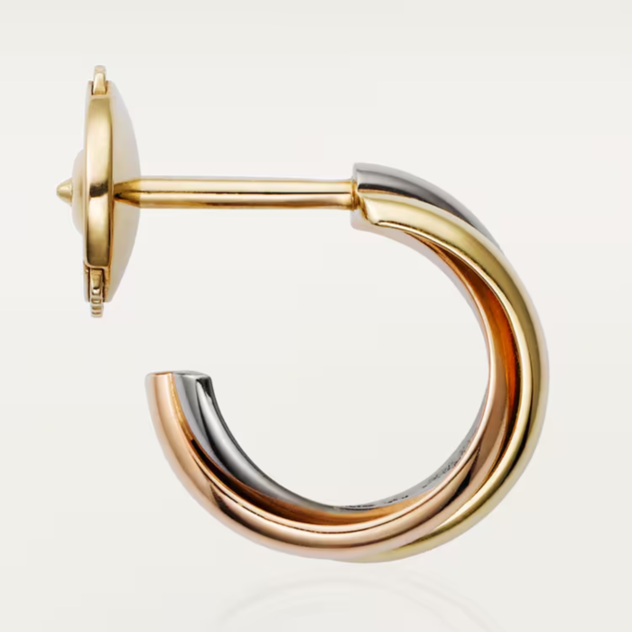Pre-Owned Cartier Trinity Mini Earrings in 18K White, Rose