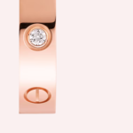 Pre-Owned Cartier LOVE Small Model Ring with 1 Diamond in 18K Rose Gold - Image 4