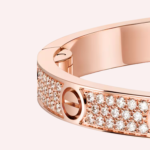 Pre-Owned Cartier LOVE Medium Model Pavé Bracelet in Rose Gold with Diamonds - Image 4