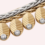 Pre-Owned Grain de Café Necklace with Diamonds, 18K Yellow and White Gold - Image 4