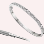 Pre-Owned Cartier LOVE Small Model Pavé Bracelet in White Gold with Diamonds - Image 4