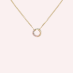 Pre-Owned Trinity Mini Pendant Necklace, 18K White, Rose & Yellow Gold - Image 2