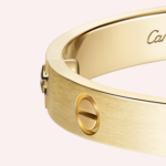 Pre-Owned Cartier LOVE Classic Model Brushed Bracelet in Yellow Gold with 4 Diamonds - Image 4