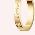 Pre-Owned Cartier C de Cartier Wedding Band in 18K Yellow Gold with Diamond – 3 mm - Image 4