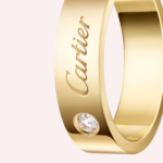 Pre-Owned Cartier C de Cartier Wedding Band in 18K Yellow Gold with Diamond – 5 mm - Image 2