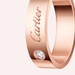 Pre-Owned Cartier C de Cartier Wedding Band in 18K Rose Gold with Diamond – 5 mm - Image 4