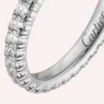 Pre-Owned Cartier Étincelle de Cartier Pavé Wedding Band in 18K White Gold with Diamonds – 2 mm - Image 4