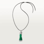 Pre-Owned Faune et Flore de Cartier Les Oiseaux Libérés Emerald Bead and Diamond Necklace – 18K White Gold - Image 4