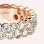 Pre-Owned Cartier Broderie de Cartier Double Row Wedding Band in 18K Rose Gold with Diamonds - Image 4