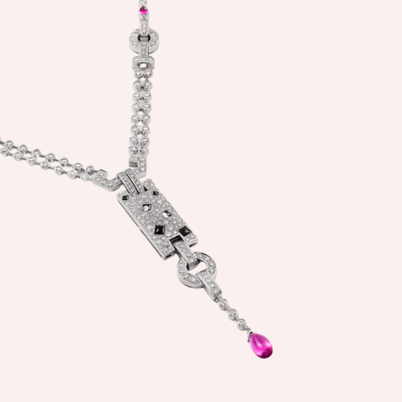 Pre-Owned Panthère de Cartier Paved Necklace