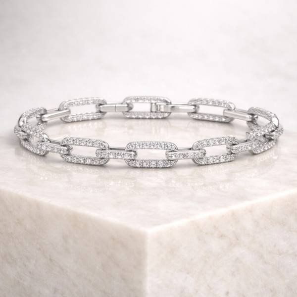 Moissanite Paperclip Bracelet