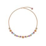 Pre-Owned Bvlgari Allegra 18K Rose Gold Multi-Gemstone and Diamond Necklace