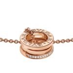 Pre-Owned Bvlgari B.zero1 18K Rose Gold Demi-Pavé Diamond Necklace - Image 3
