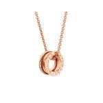 Pre-Owned Bvlgari B.zero1 18K Rose Gold Demi-Pavé Diamond Necklace
