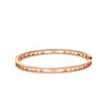 Pre-Owned Bvlgari B.zero1 18K Rose Gold Logo Spiral Bangle Bracelet