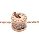 Pre-Owned Bvlgari B.zero1 18K Rose Gold Pavé Diamond Necklace - Image 3