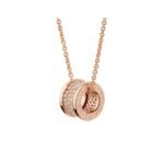 Pre-Owned Bvlgari B.zero1 18K Rose Gold Pavé Diamond Necklace