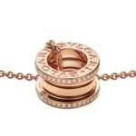 Pre-Owned Bvlgari B.zero1 18K Rose Gold Pavé Diamond Necklace