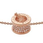 Pre-Owned Bvlgari B.zero1 18K Rose Gold Pavé Diamond Necklace - Image 2