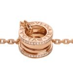 Pre-Owned Bvlgari B.zero1 18K Rose Gold Pavé Diamond Pendant Necklace - Image 3