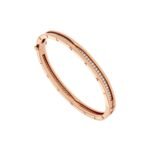 Pre-Owned Bvlgari B.zero1 18K Rose Gold Pavé Diamond Spiral Bangle Bracelet - Image 2