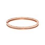 Pre-Owned Bvlgari B.zero1 18K Rose Gold Pavé Diamond Spiral Bangle Bracelet