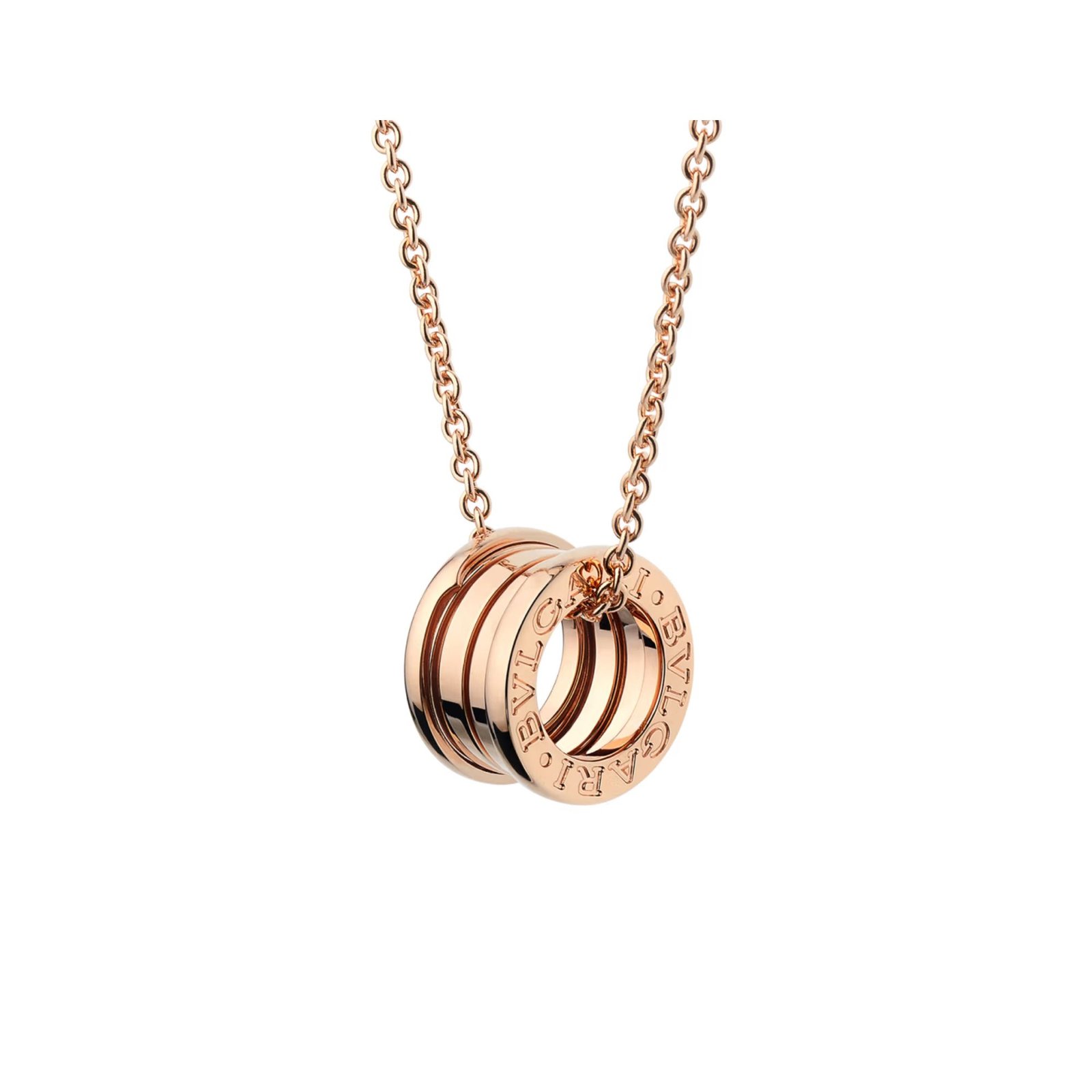 Pre-Owned Bvlgari B.zero1 18K Rose Gold Small Round Pendant Necklace (2) Pre-Owned Bvlgari B.zero1 18K Rose Gold Small Round Pendant Necklace