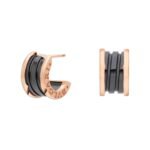 Pre-Owned Bvlgari B.zero1 18K Rose Gold and Black Ceramic Earrings - Image 2