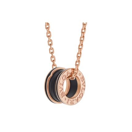 Pre-Owned Bvlgari B.zero1 18K Rose Gold and Black Ceramic Necklace