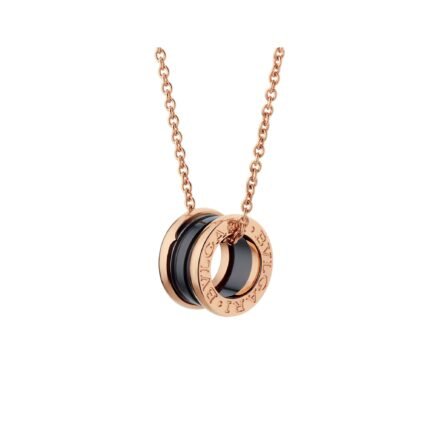 Pre-Owned Bvlgari B.zero1 18K Rose Gold and Black Ceramic Necklace