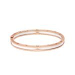 Pre-Owned Bvlgari B.zero1 18K Rose Gold and White Ceramic Bangle Bracelet