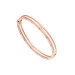 Pre-Owned Bvlgari B.zero1 18K Rose Gold and White Ceramic Bangle Bracelet - Image 2